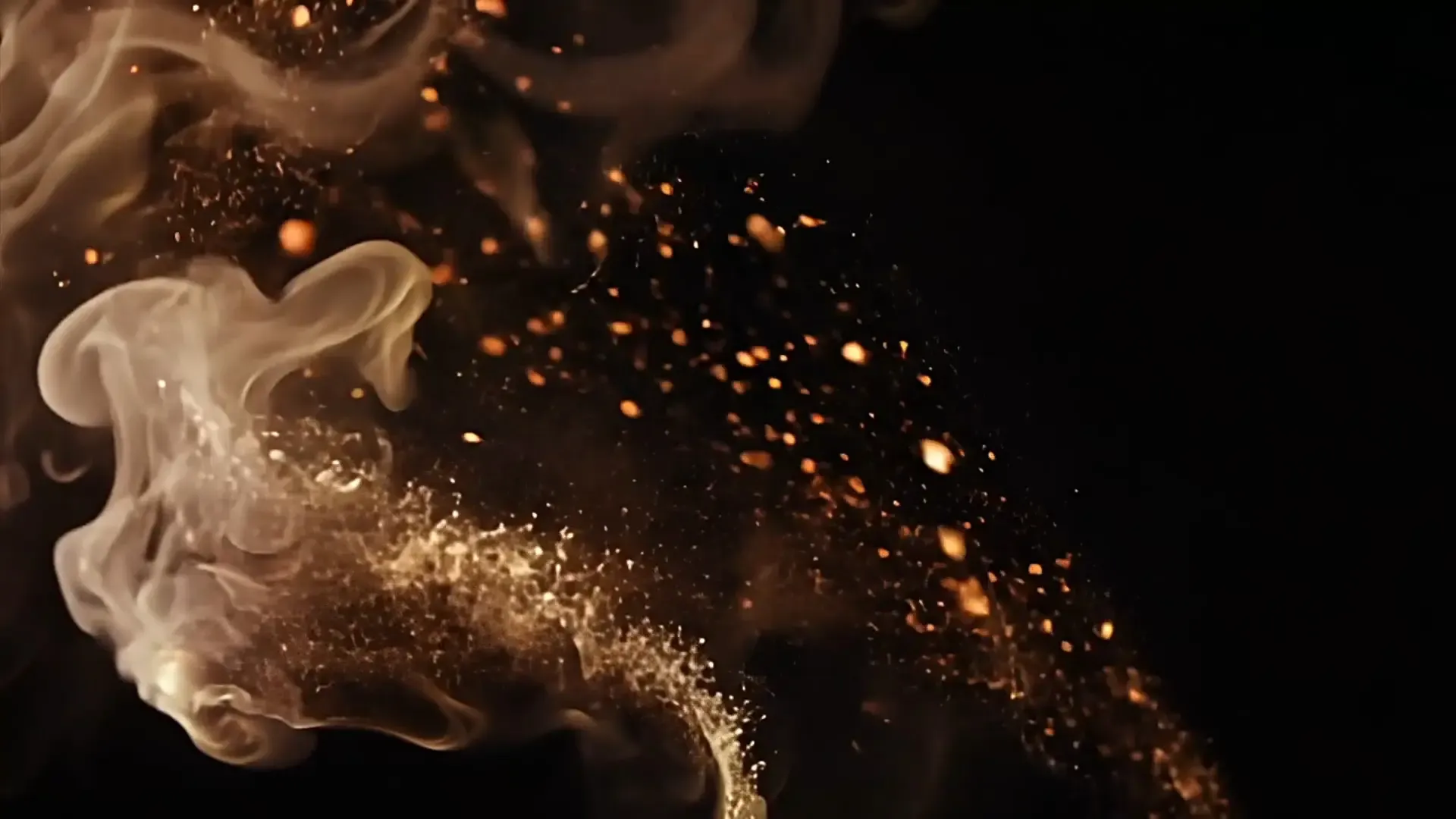 Golden Smoke Particle Overlay for Luxury Brand Reveals